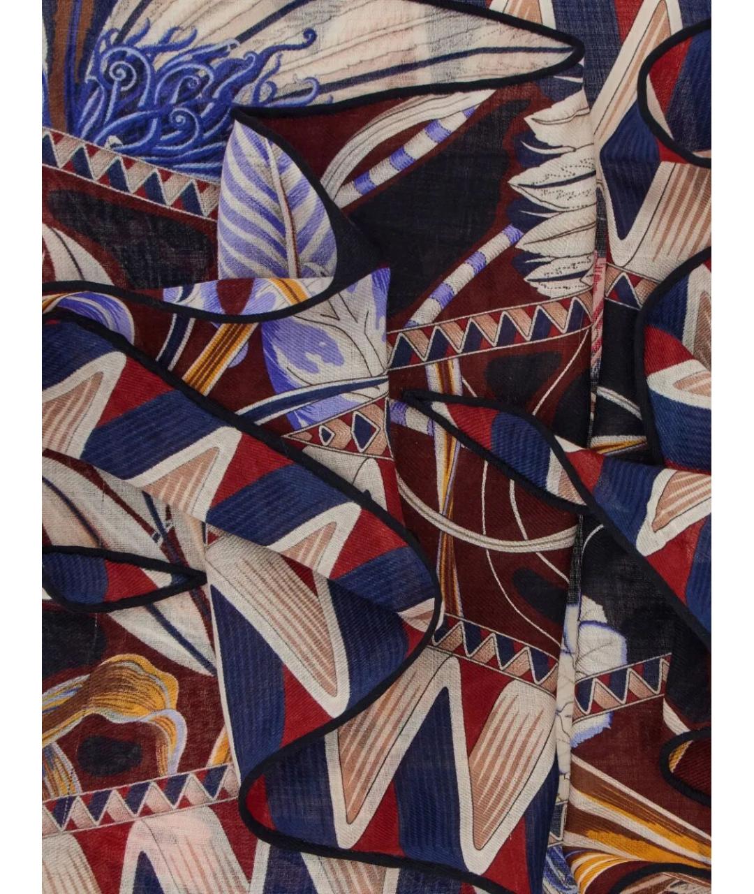 FERRAGAMO Синий шерстяной шарф, фото 3