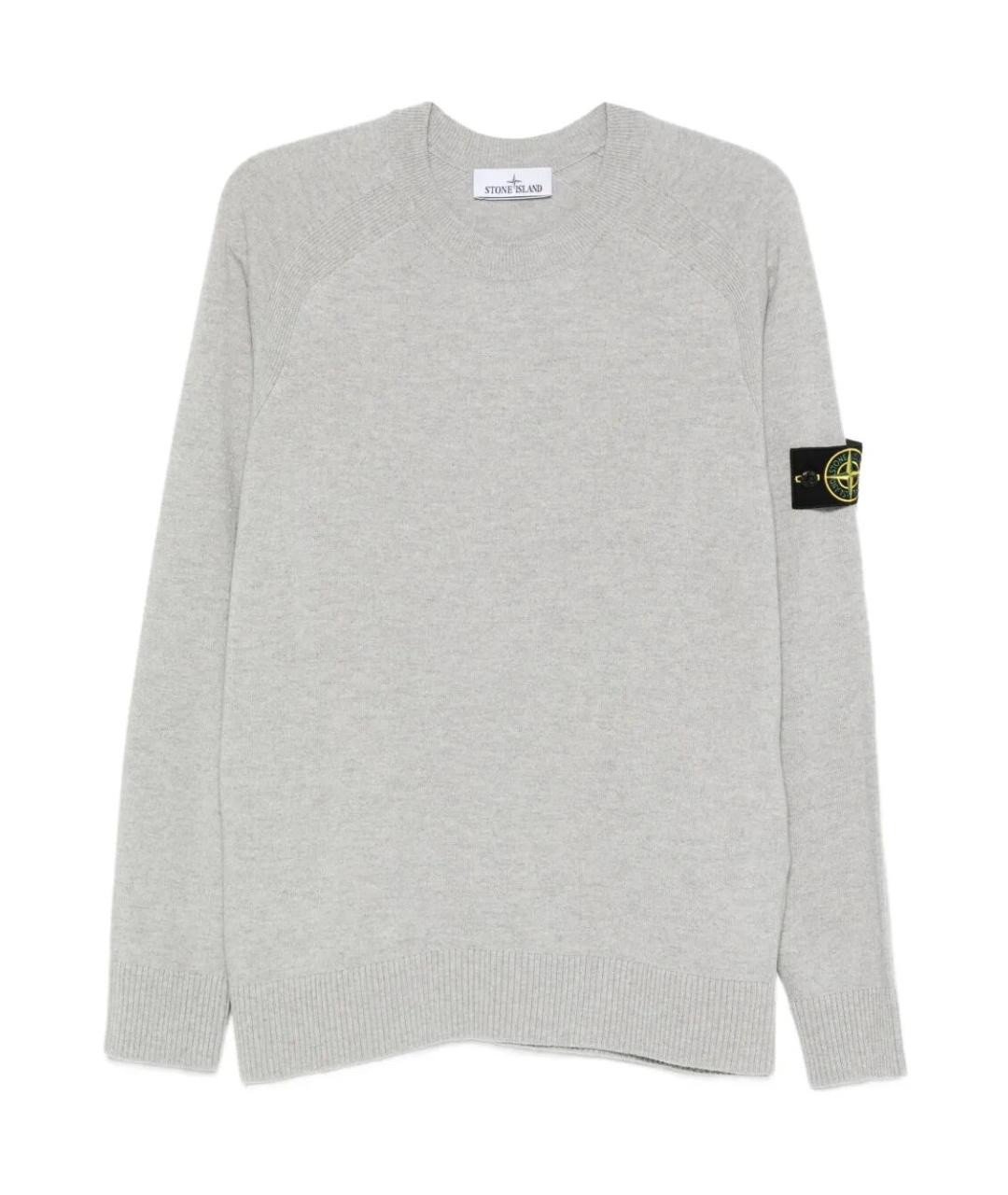 STONE ISLAND Серый шерстяной джемпер / свитер, фото 1