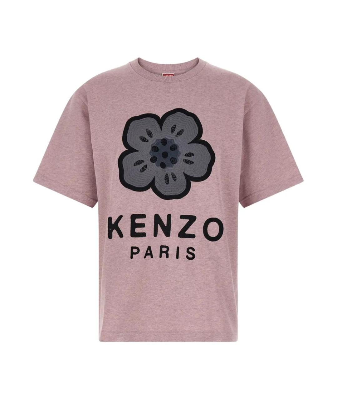 KENZO Розовая хлопковая футболка, фото 1