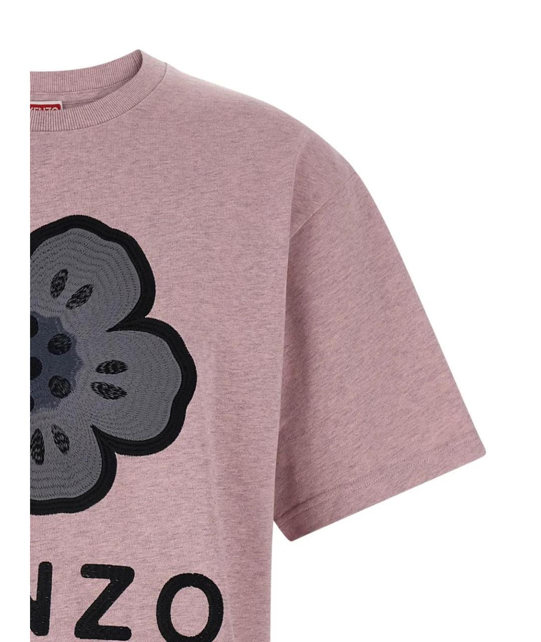 KENZO Розовая хлопковая футболка, фото 3