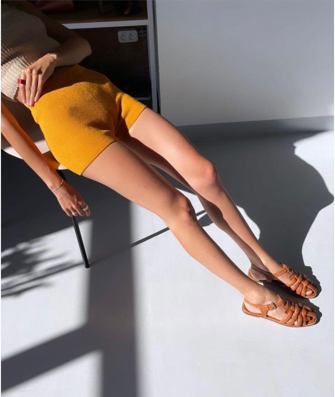 JACQUEMUS Оранжевое вискозные шорты, фото 4