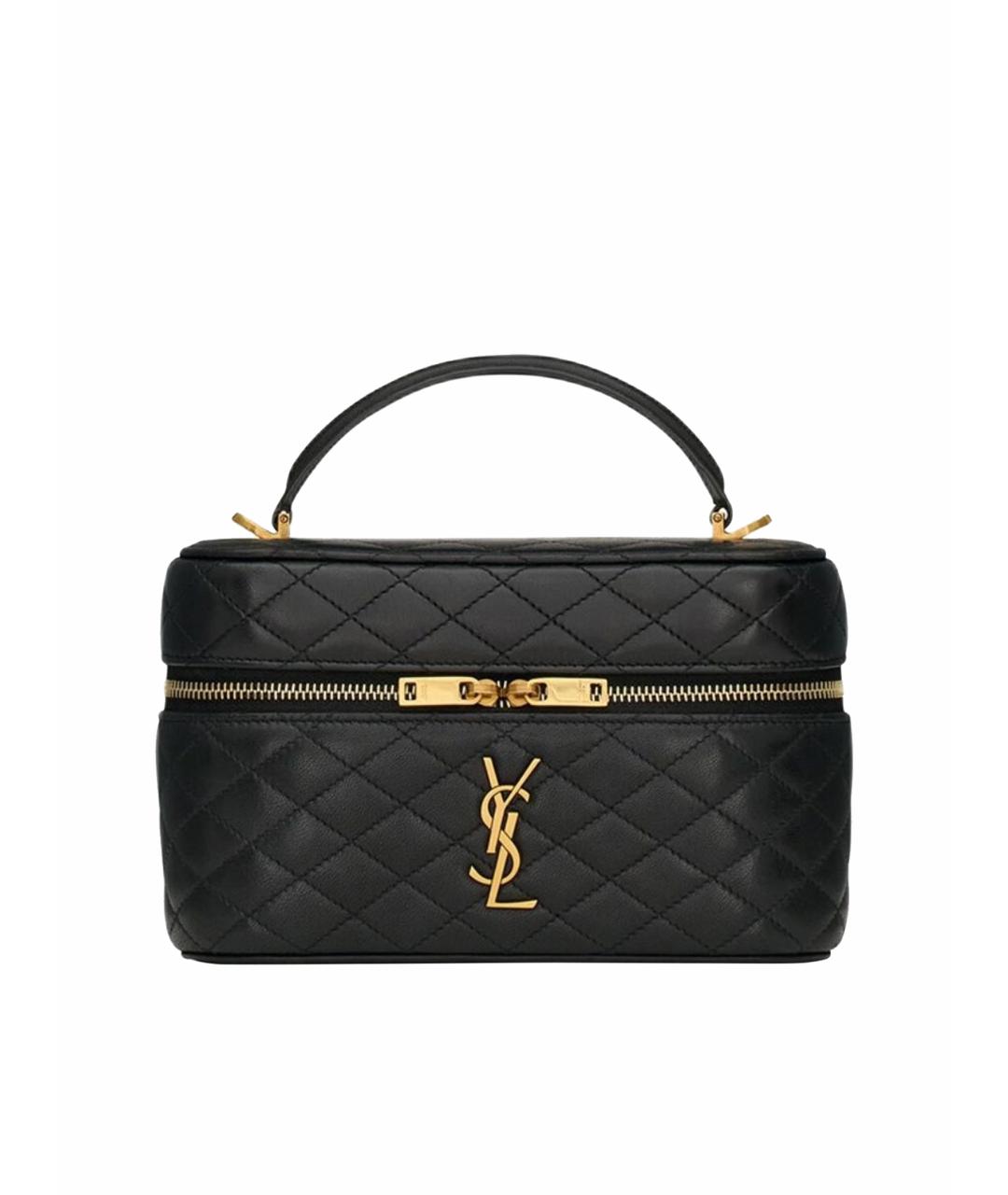 SAINT LAURENT Черная кожаная сумка через плечо, фото 1