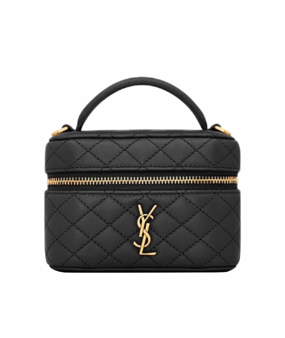 SAINT LAURENT Черная кожаная сумка через плечо, фото 1