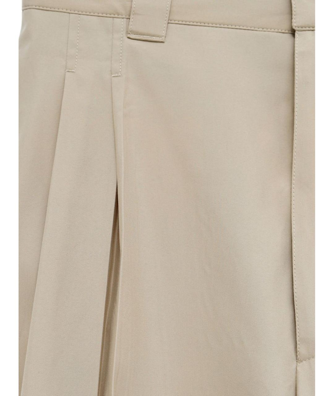 PHOEBE PHILO Бежевые полиэстеровые прямые брюки, фото 2