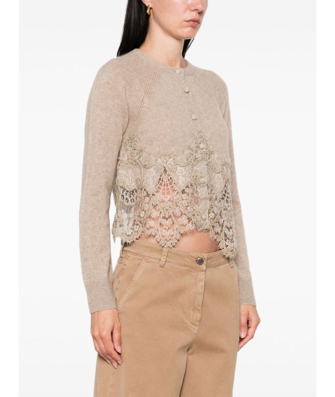 ERMANNO SCERVINO Бежевый кашемировый кардиган, фото 4