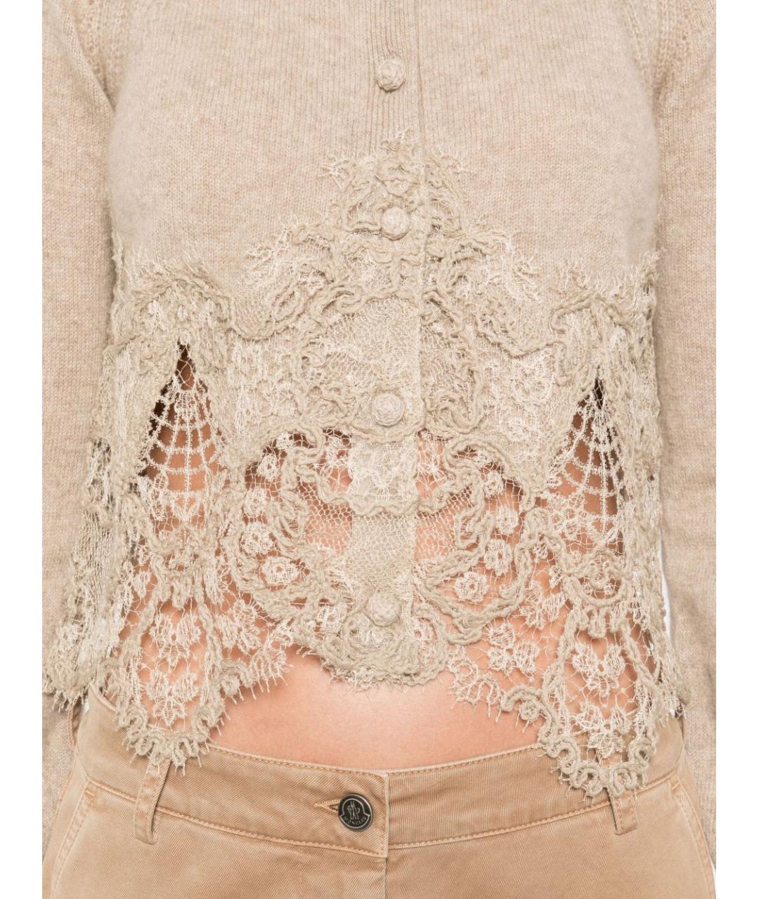 ERMANNO SCERVINO Бежевый кашемировый кардиган, фото 3