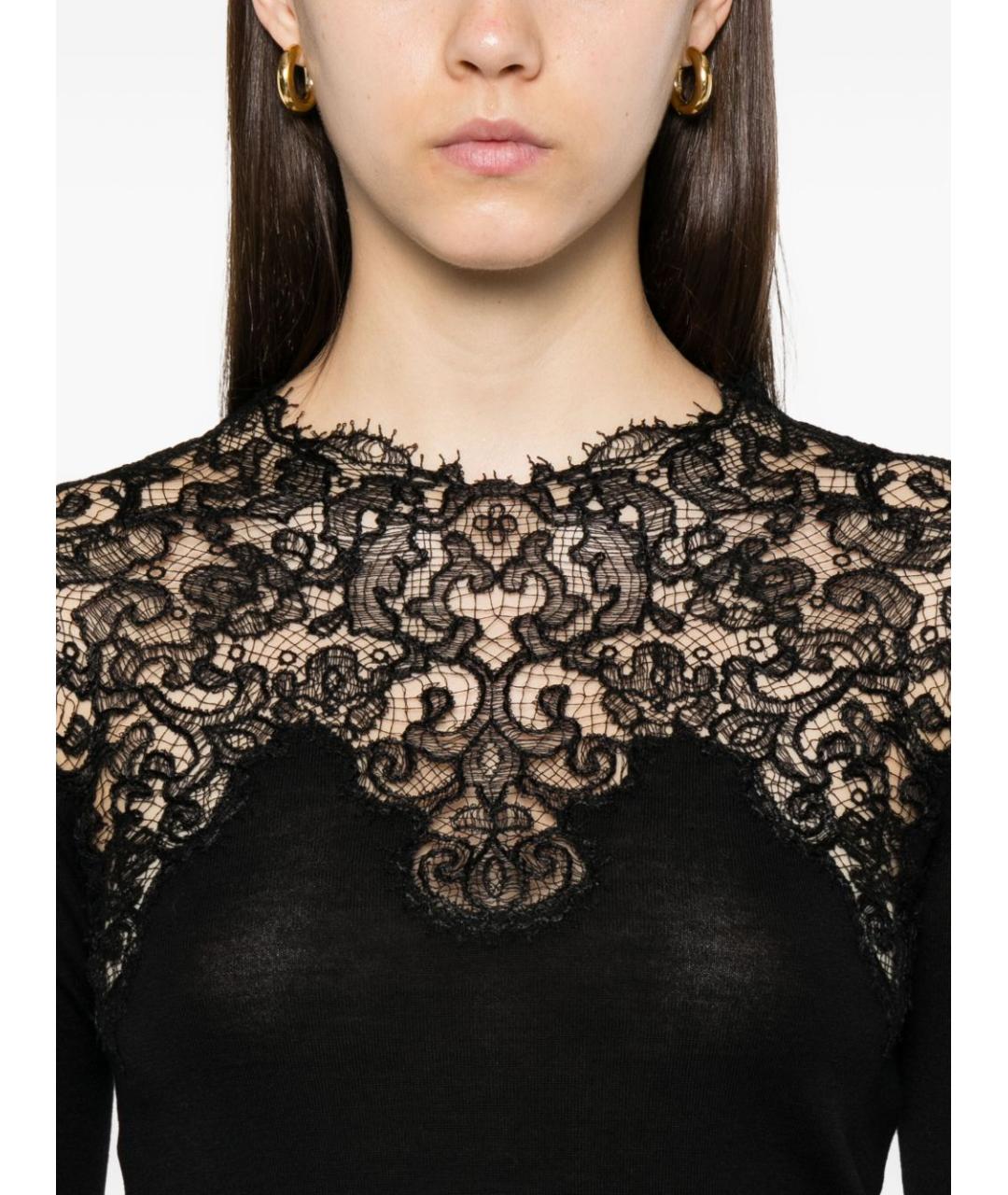 ERMANNO SCERVINO Черный шерстяной джемпер / свитер, фото 3