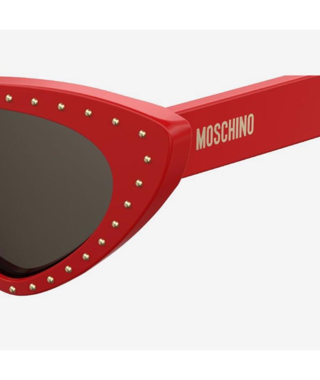 MOSCHINO Красные пластиковые солнцезащитные очки, фото 3