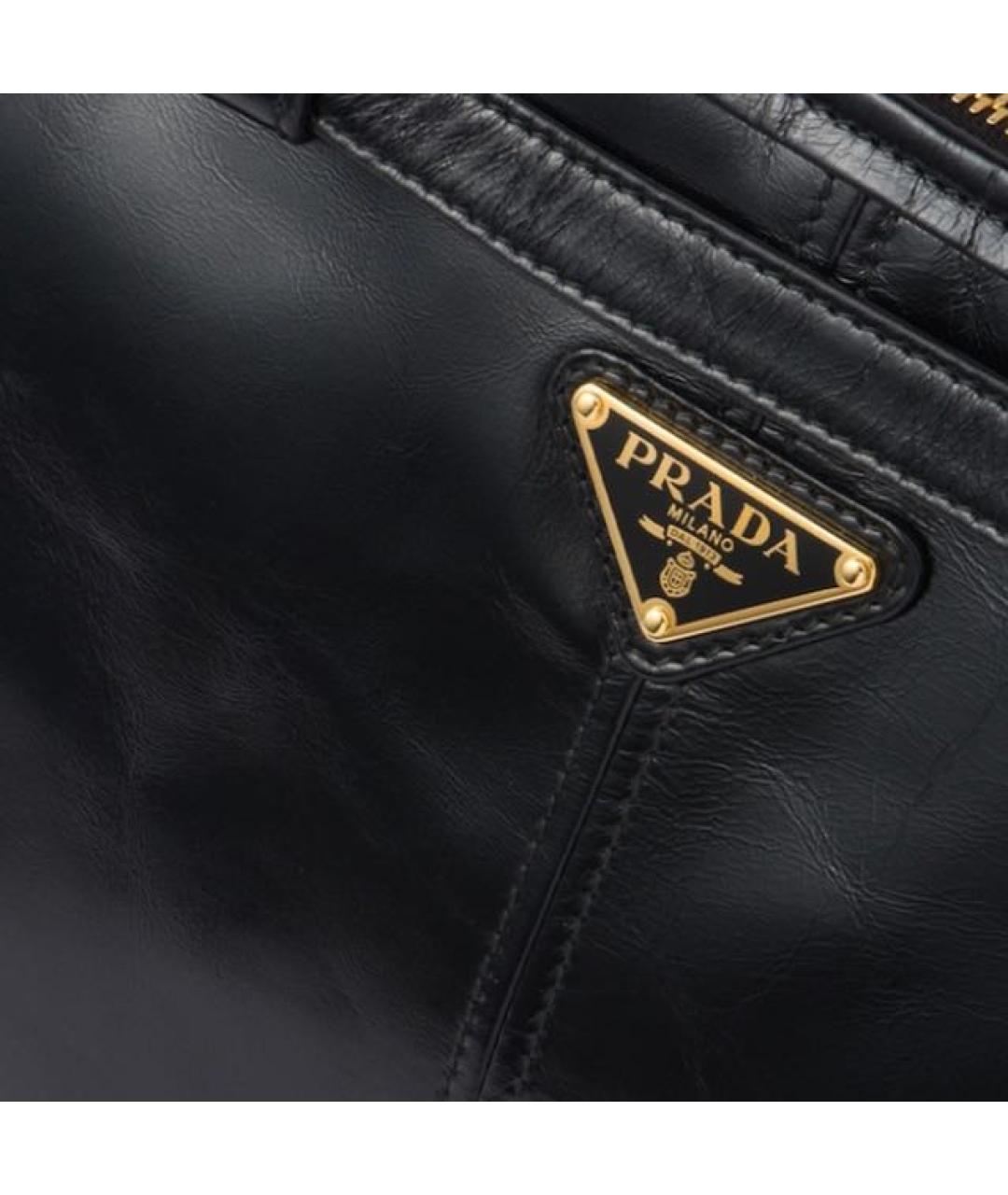 PRADA Черная кожаная сумка тоут, фото 6