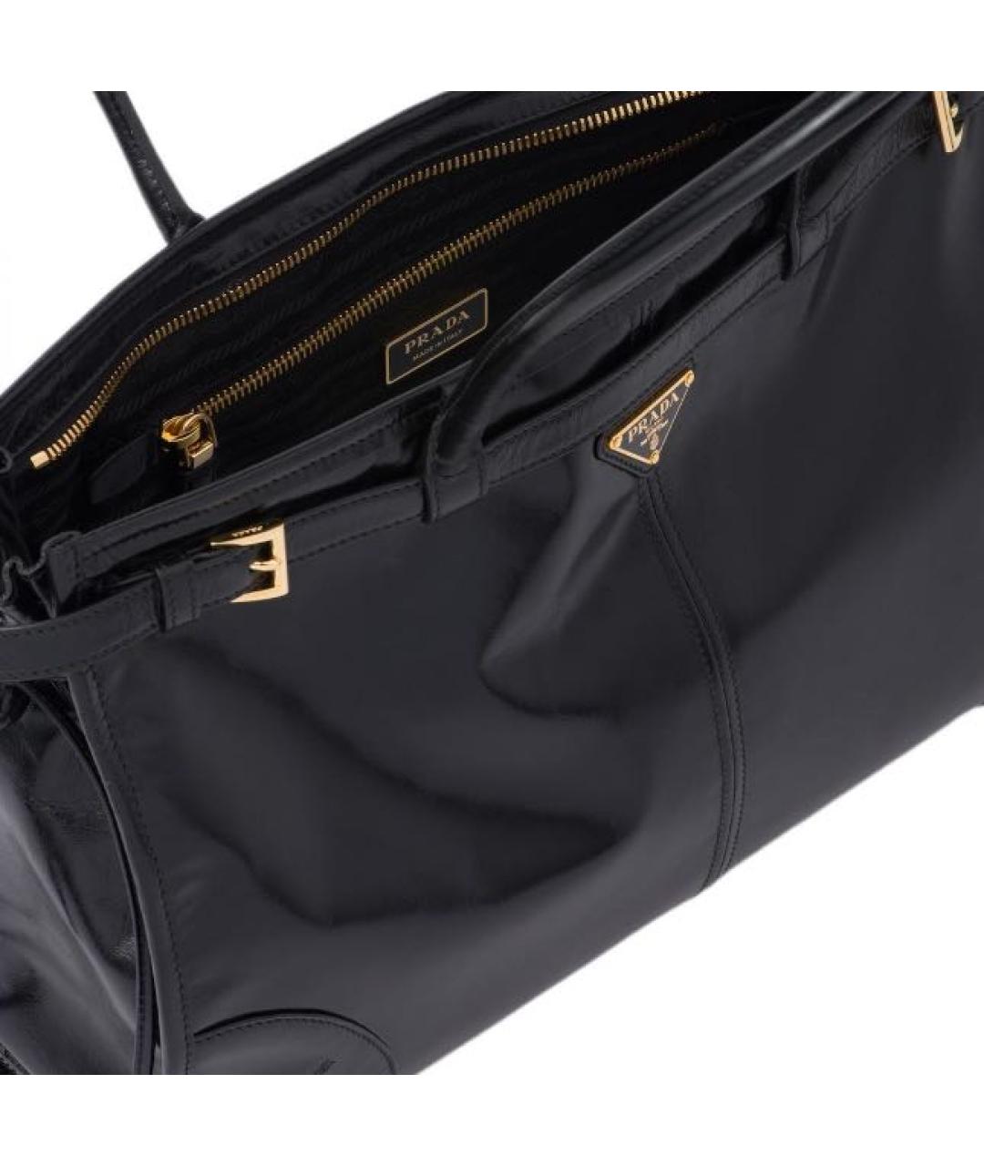 PRADA Черная кожаная сумка тоут, фото 4