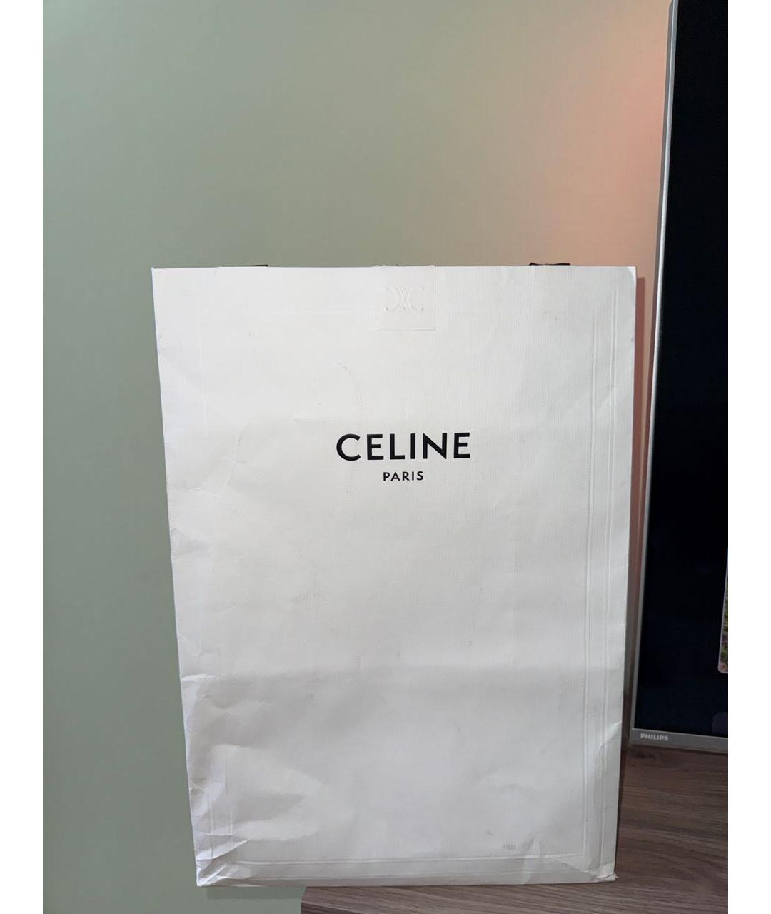 CELINE Бежевая тканевая сумка с короткими ручками, фото 8