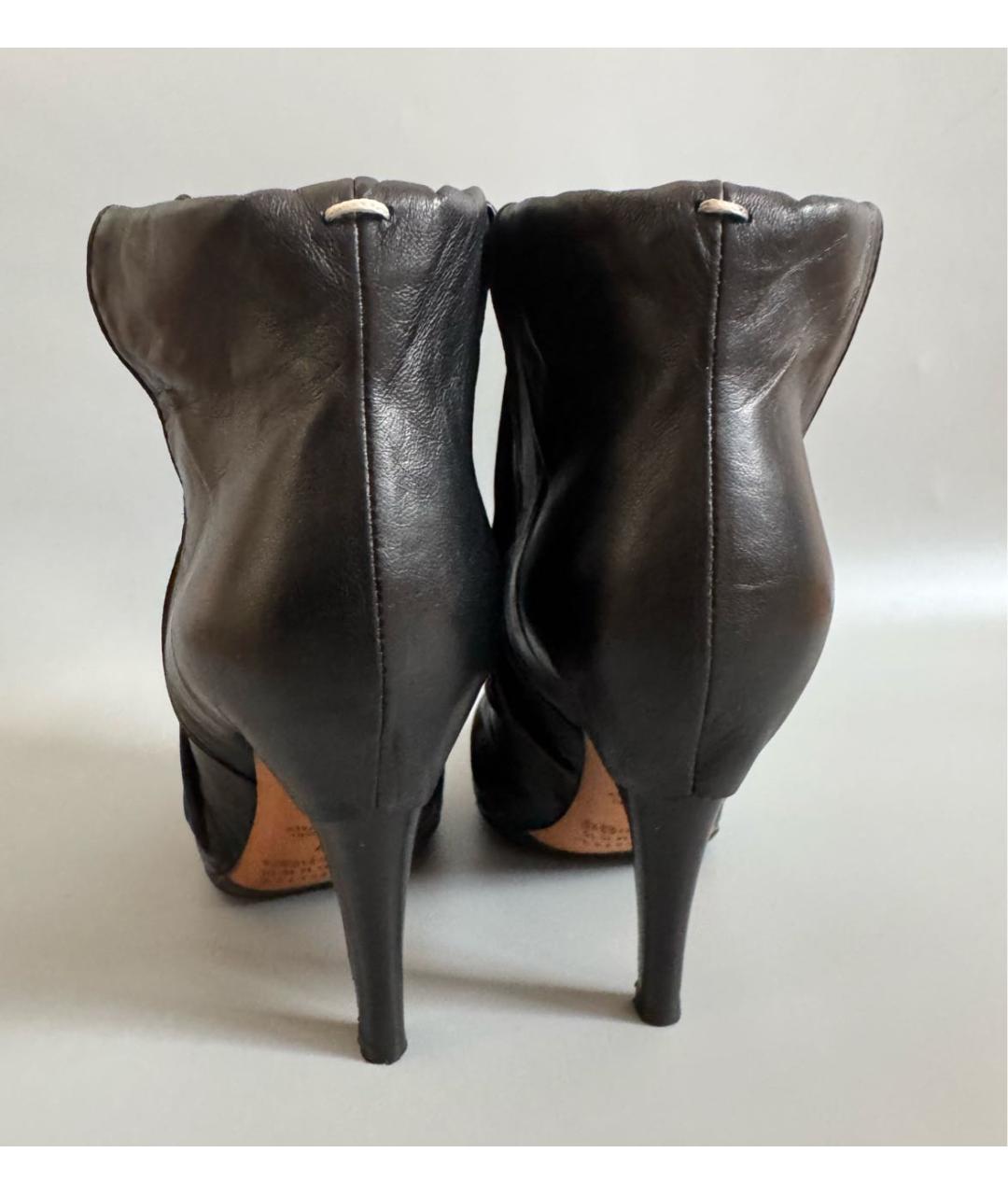 MAISON MARGIELA Черные кожаные ботильоны, фото 3