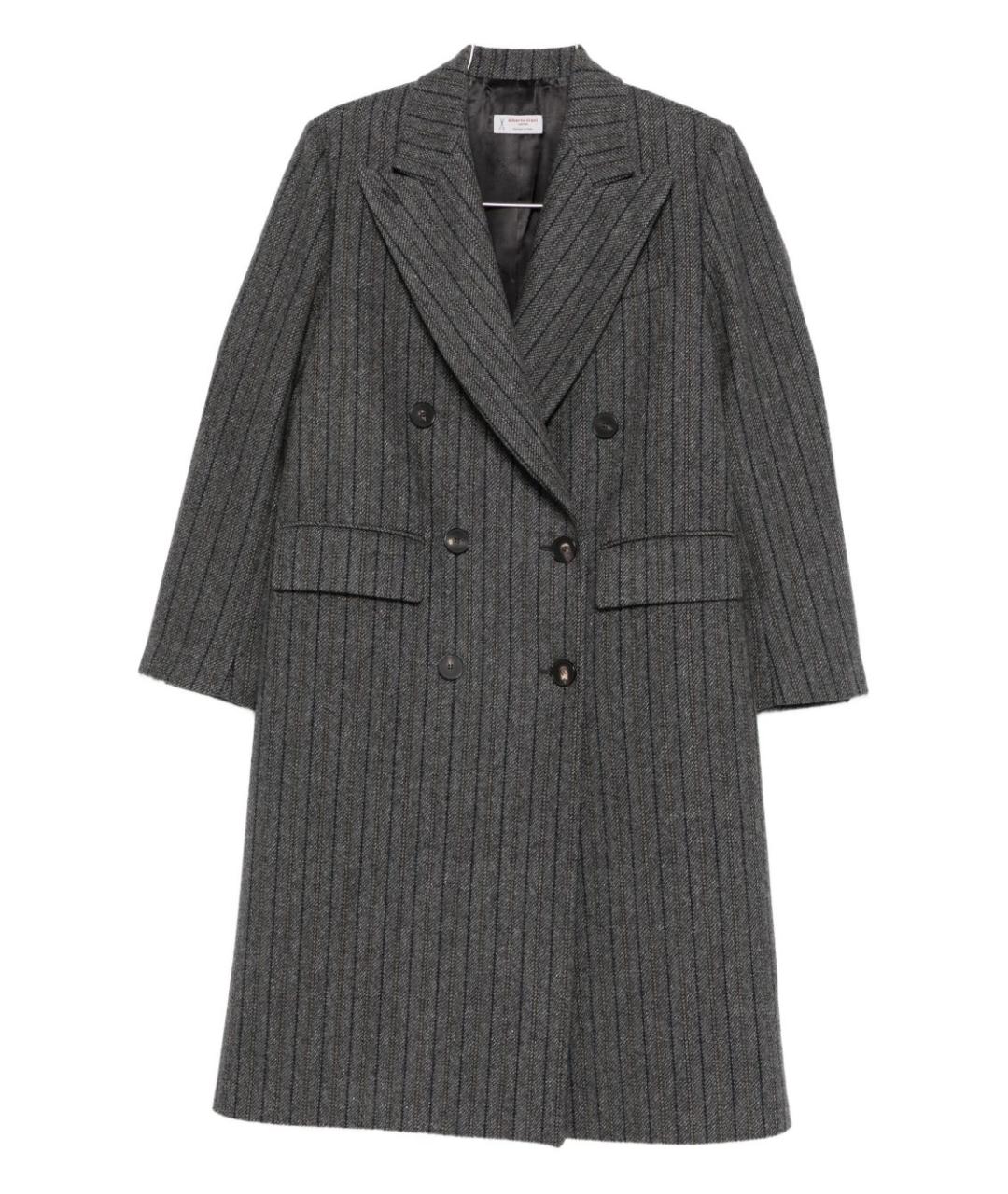 ALBERTO BIANI Серое шерстяное пальто, фото 6
