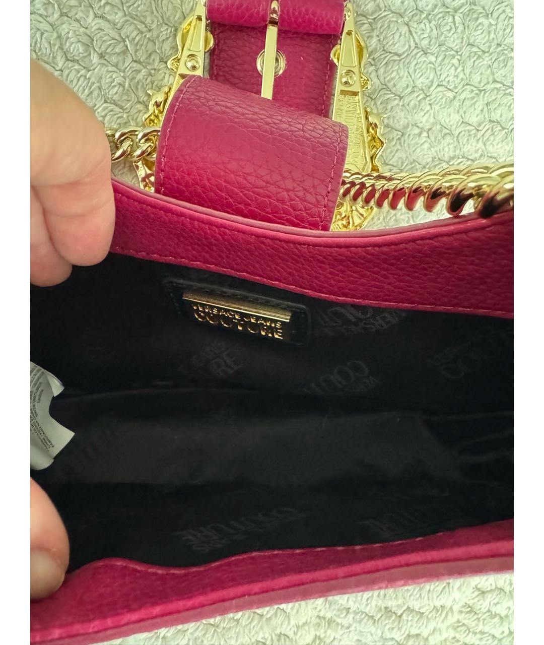 VERSACE JEANS COUTURE Фуксия сумка с короткими ручками из искусственной кожи, фото 4