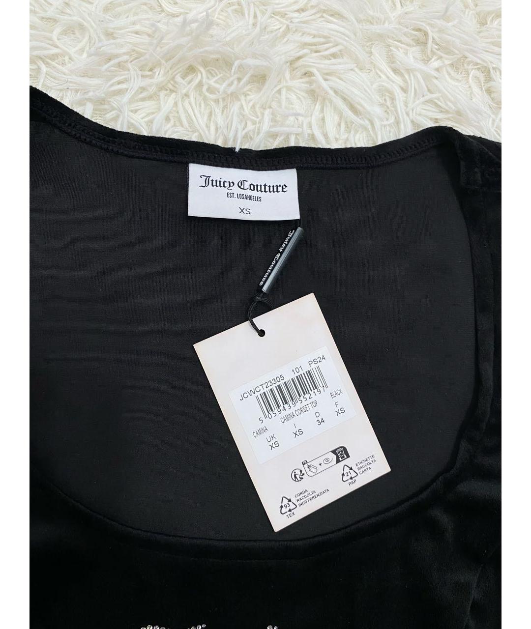 JUICY COUTURE Черная велюровая майка, фото 2