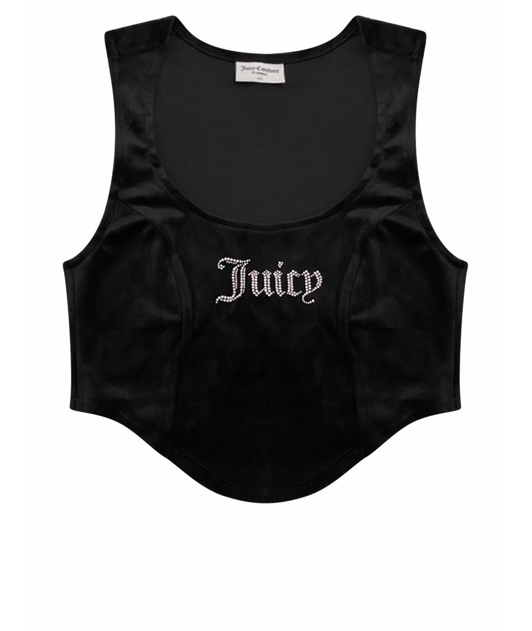 JUICY COUTURE Черная велюровая майка, фото 1