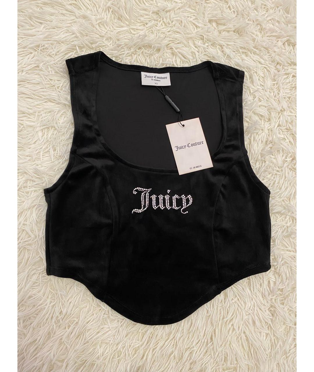 JUICY COUTURE Черная велюровая майка, фото 6