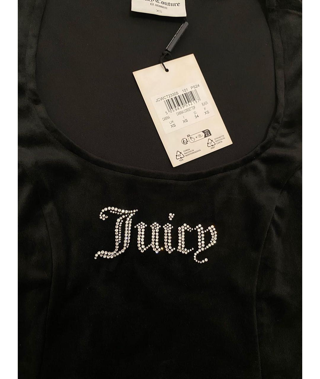 JUICY COUTURE Черная велюровая майка, фото 3