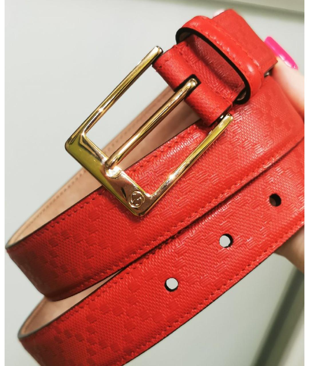 GUCCI Красный кожаный ремень, фото 4