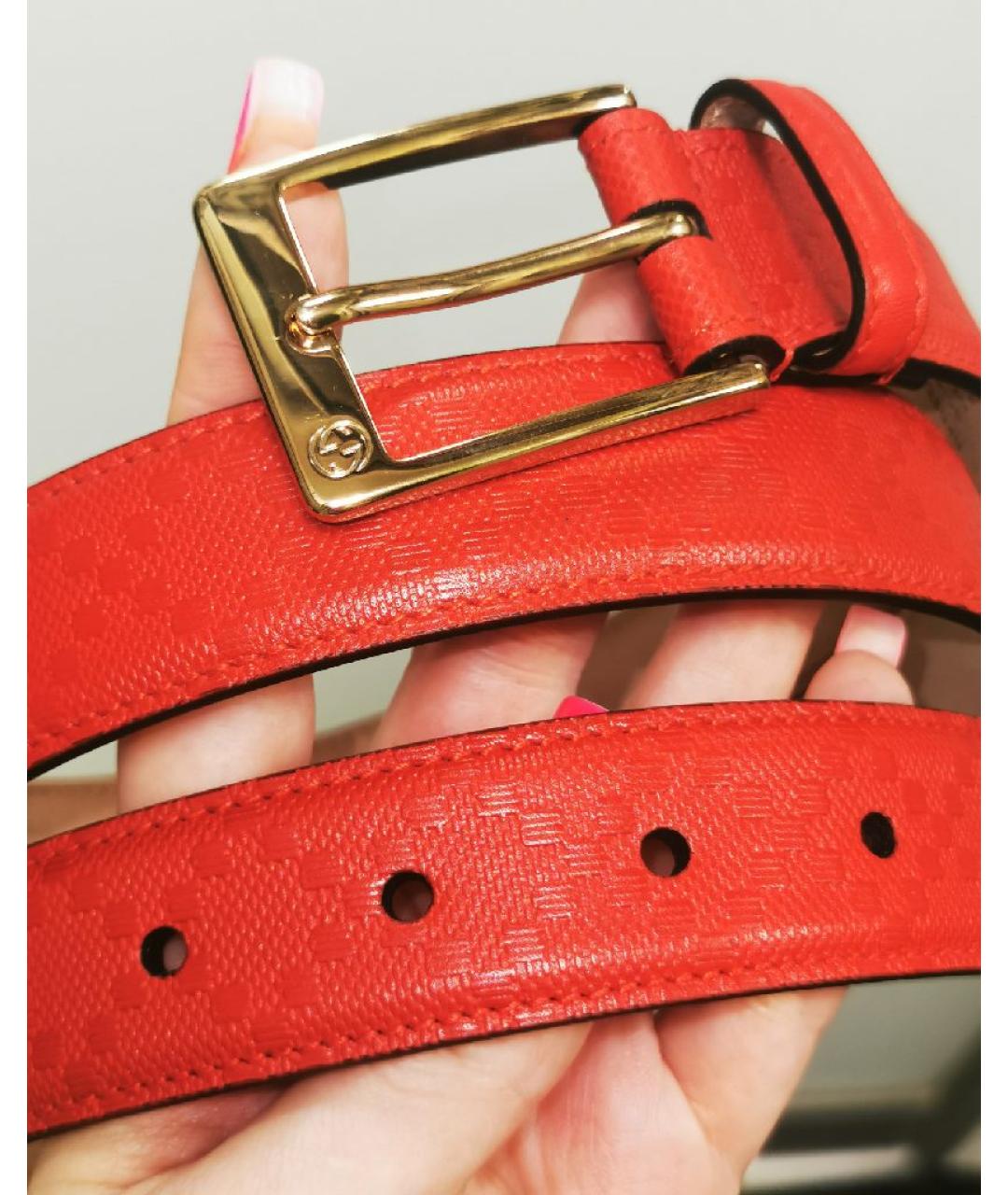 GUCCI Красный кожаный ремень, фото 2