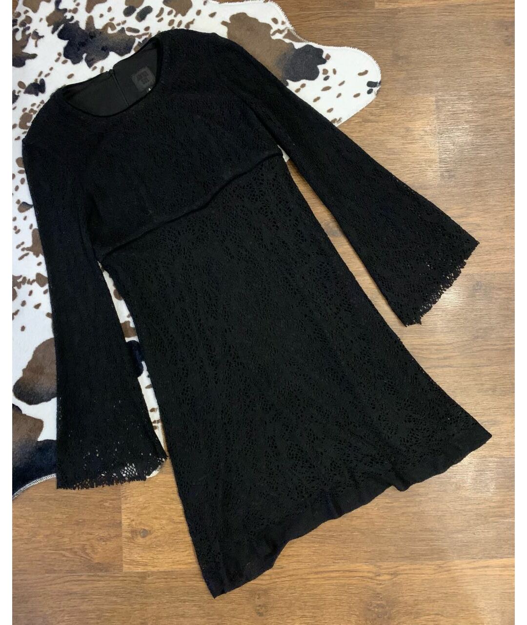 ANNA SUI Черное вискозное повседневное платье, фото 8