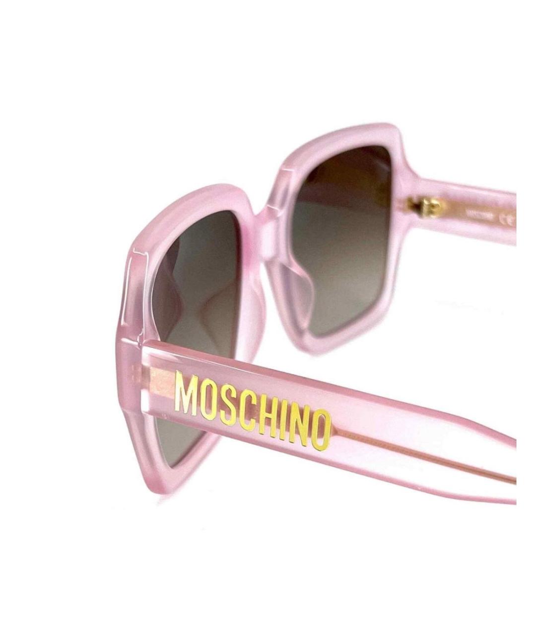 MOSCHINO Розовые пластиковые солнцезащитные очки, фото 3