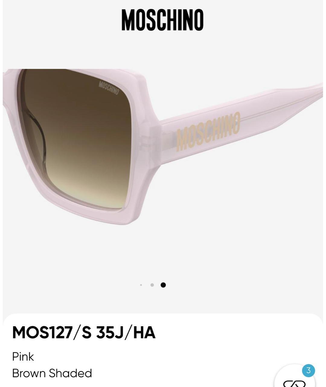 MOSCHINO Розовые пластиковые солнцезащитные очки, фото 4