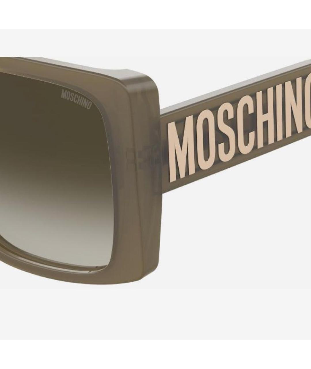 MOSCHINO Хаки пластиковые солнцезащитные очки, фото 3