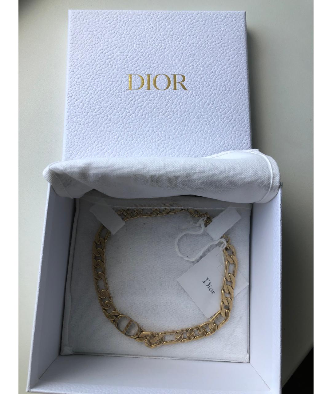 CHRISTIAN DIOR Золотой металлический чокер, фото 3