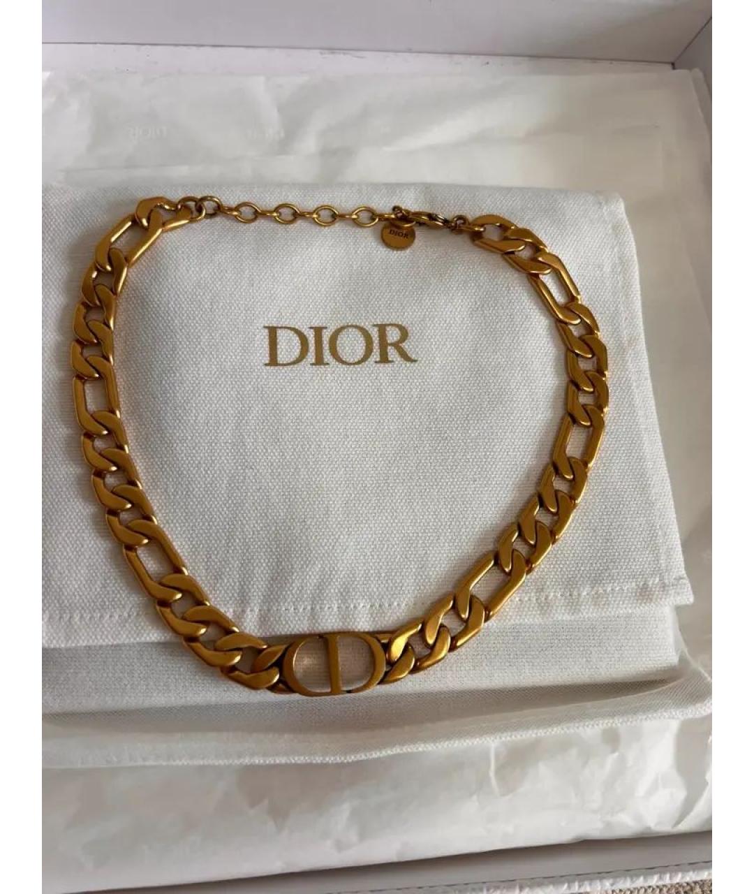CHRISTIAN DIOR Золотой металлический чокер, фото 2