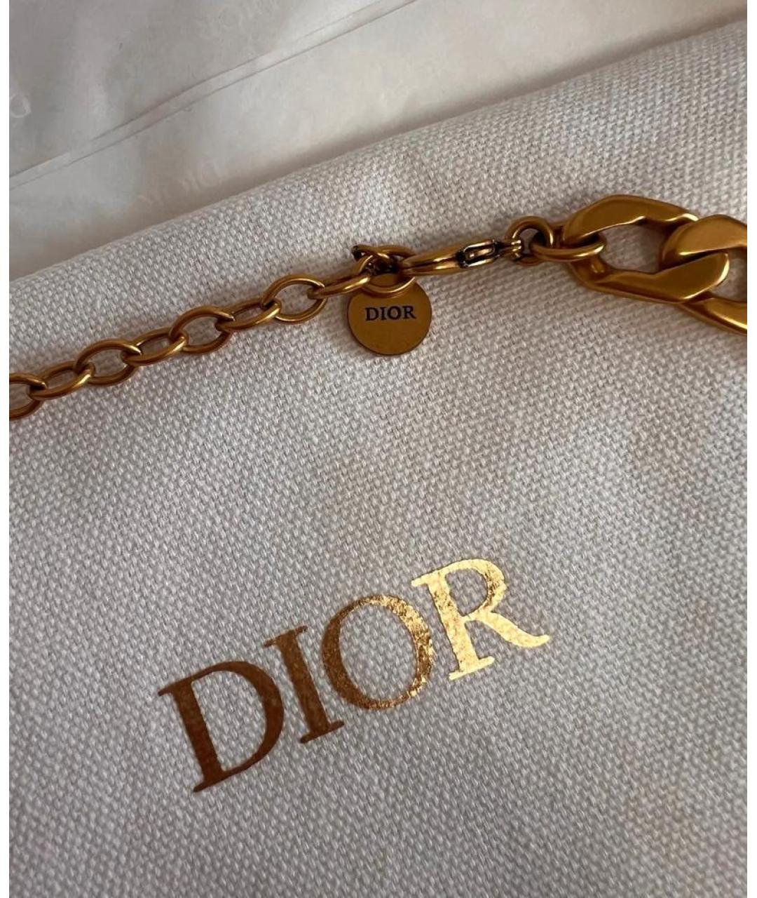 CHRISTIAN DIOR Золотой металлический чокер, фото 4