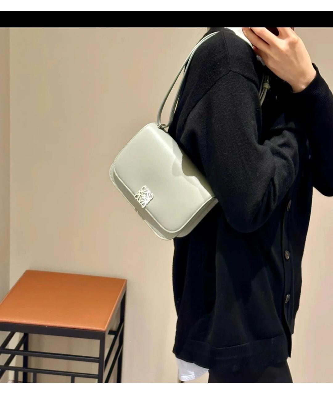 LOEWE Голубая кожаная сумка тоут, фото 7