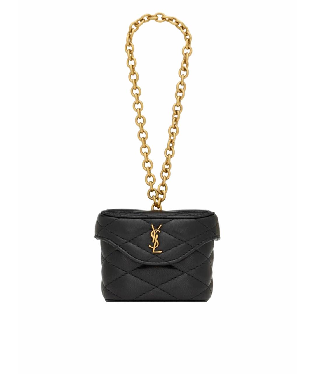 SAINT LAURENT Черная кожаная сумка с короткими ручками, фото 1