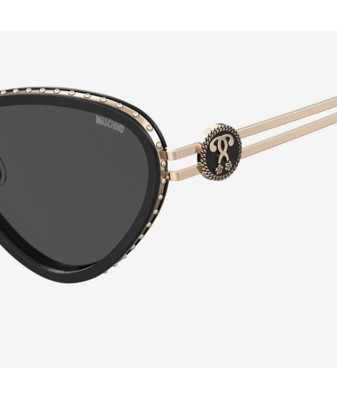 MOSCHINO Черные металлические солнцезащитные очки, фото 3