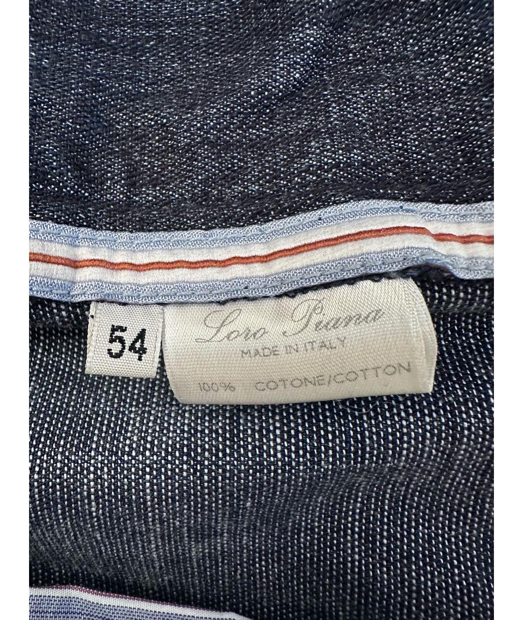 LORO PIANA Синие хлопковые прямые джинсы, фото 3