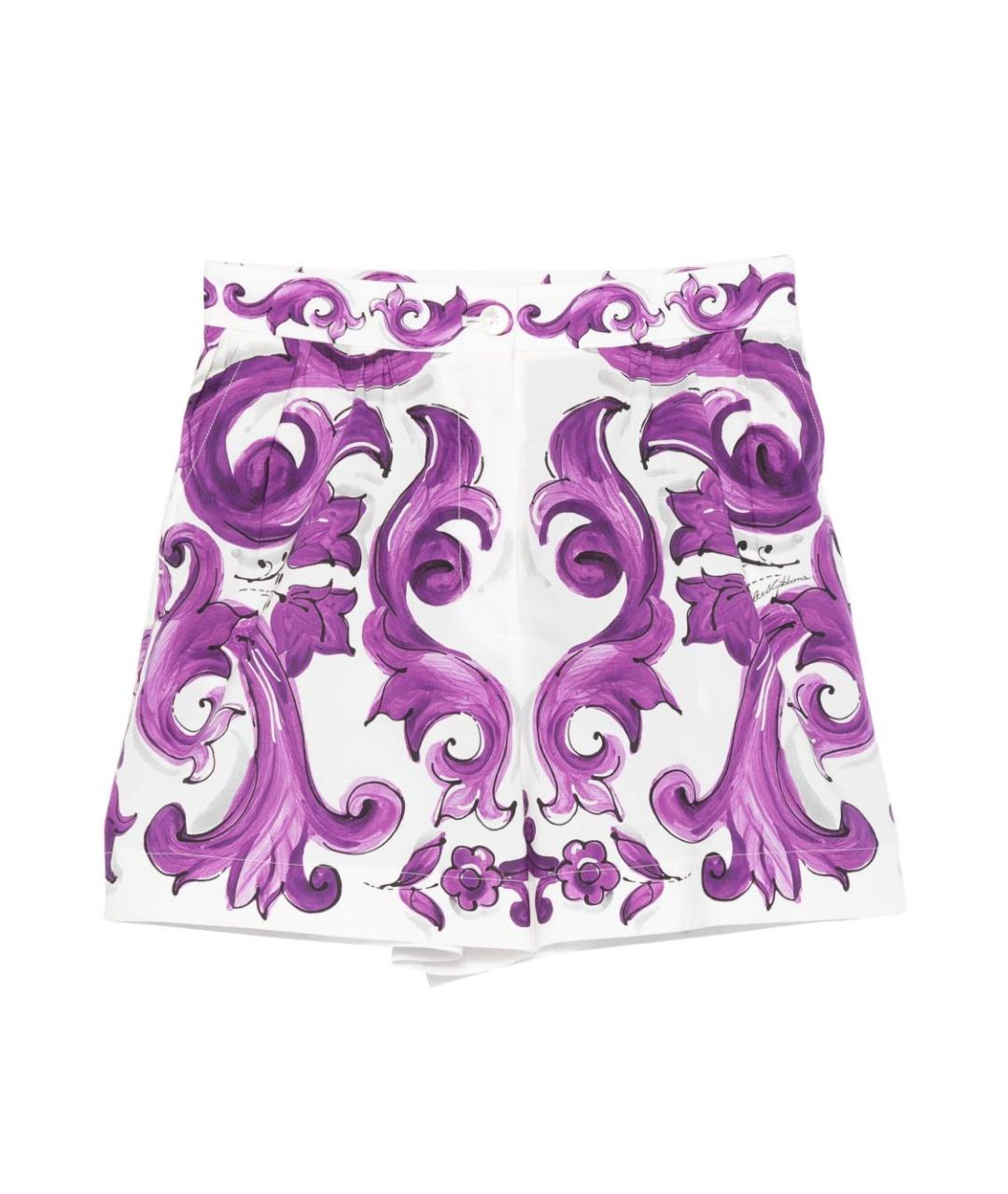 DOLCE&GABBANA Фиолетовая хлопковая юбка мини, фото 1