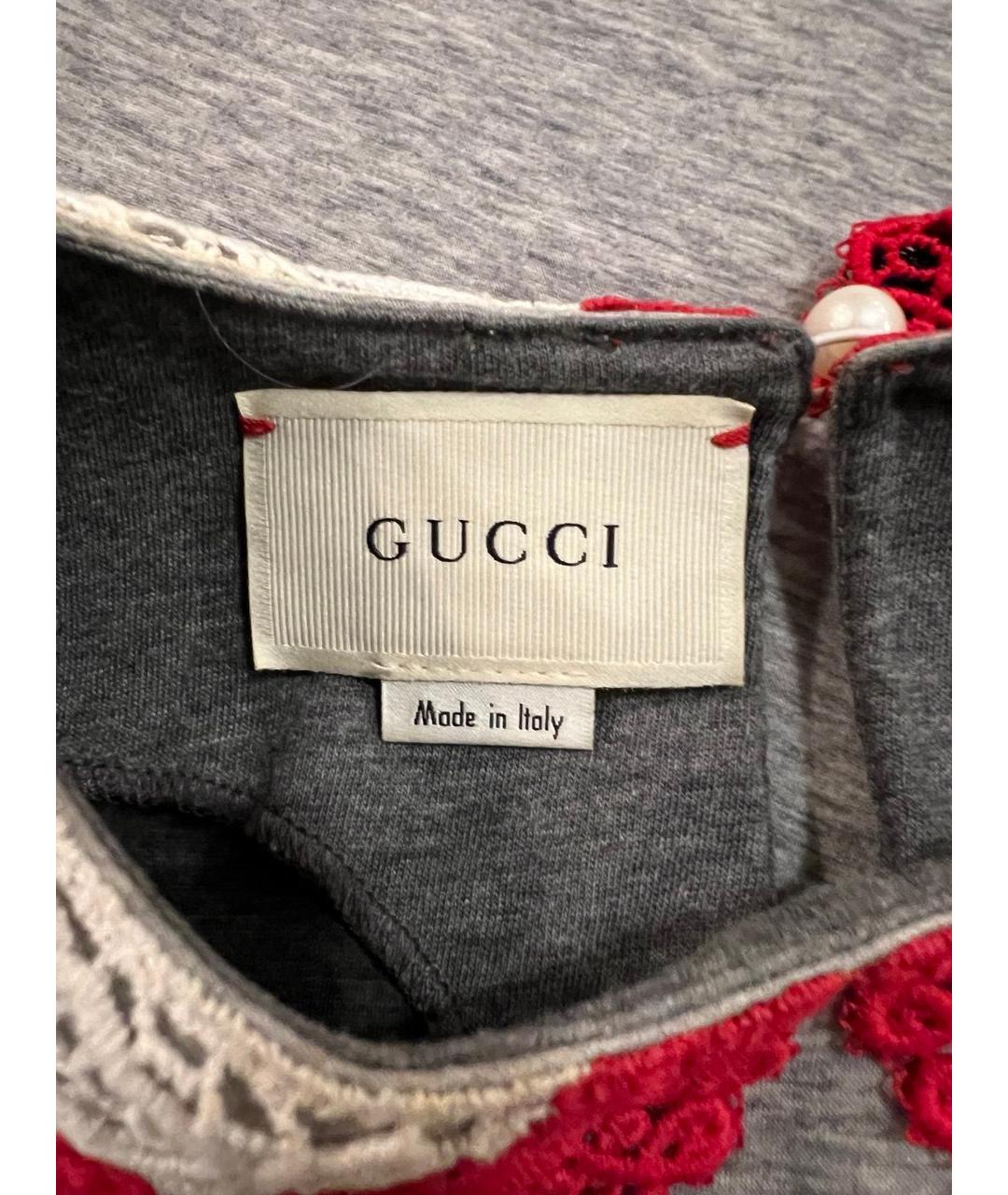 GUCCI Серый хлопковый детская футболка / топ, фото 5