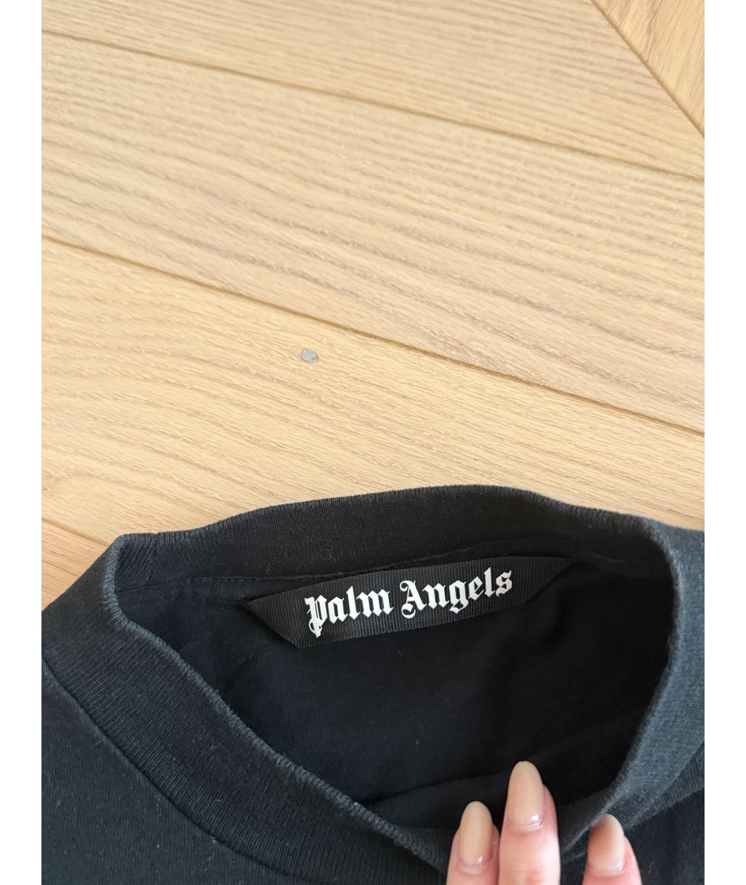 PALM ANGELS Черная хлопковая футболка, фото 3