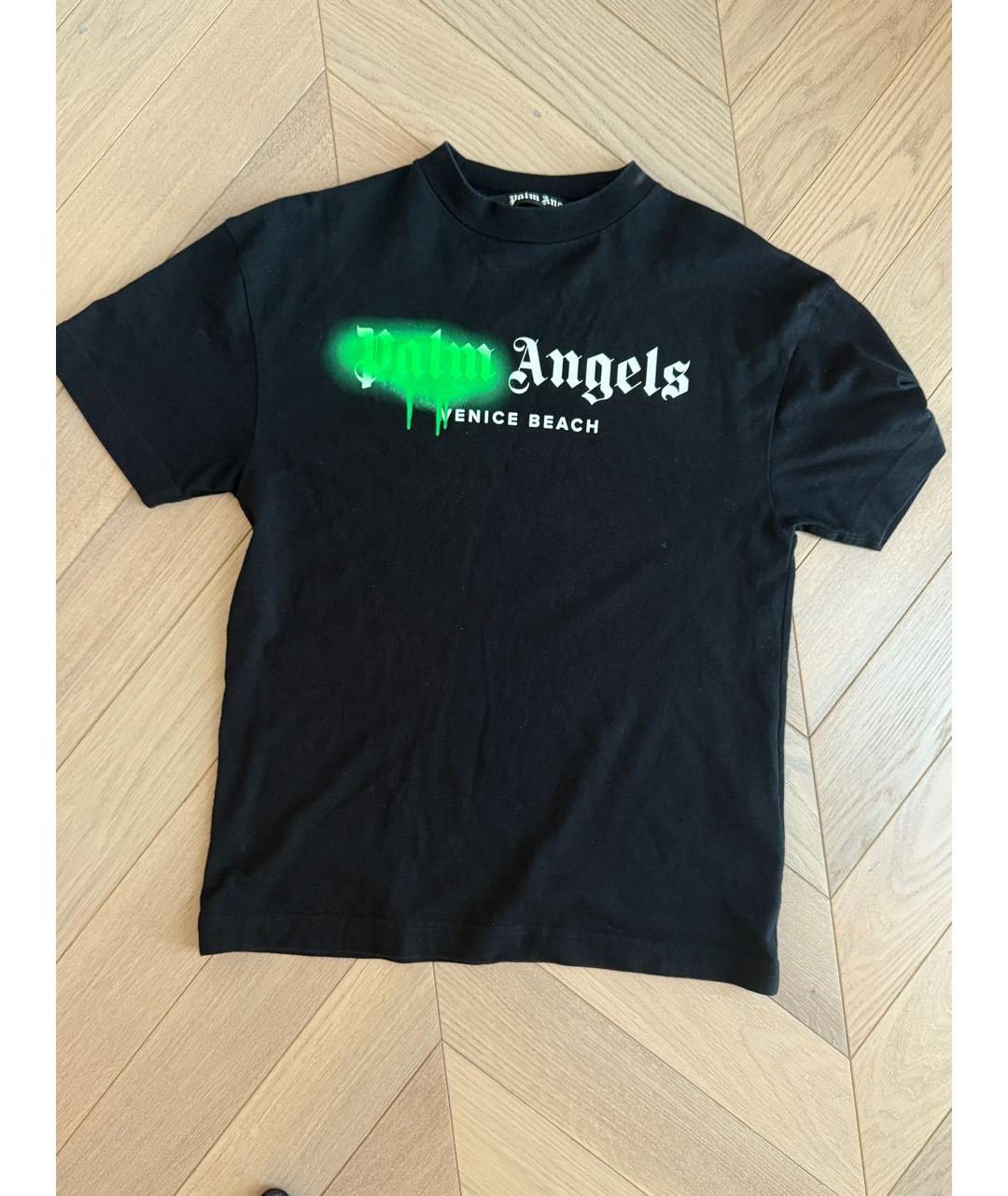 PALM ANGELS Черная хлопковая футболка, фото 2