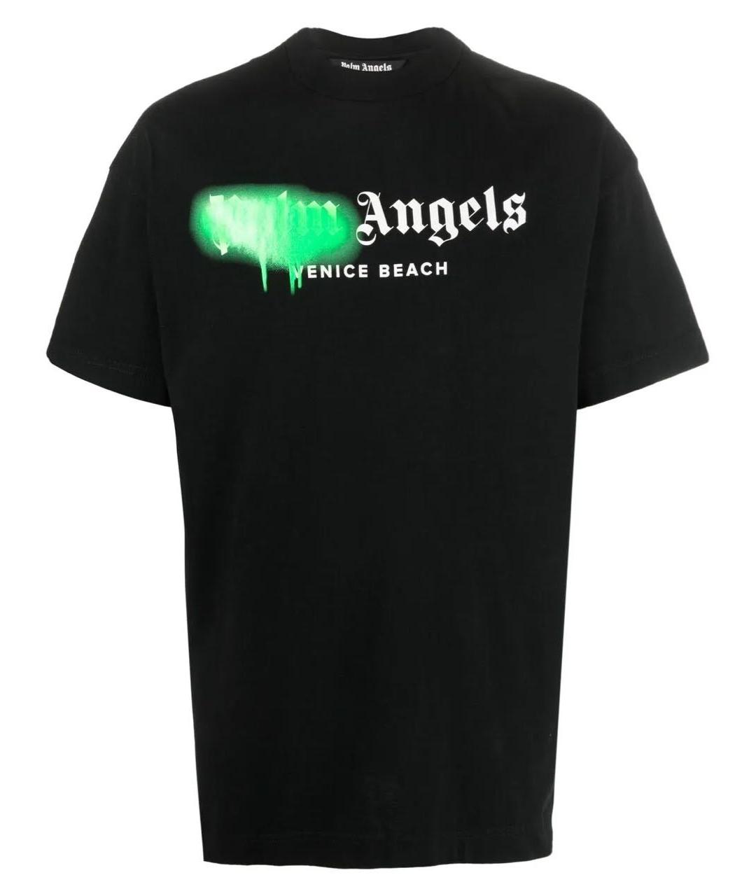 PALM ANGELS Черная хлопковая футболка, фото 1