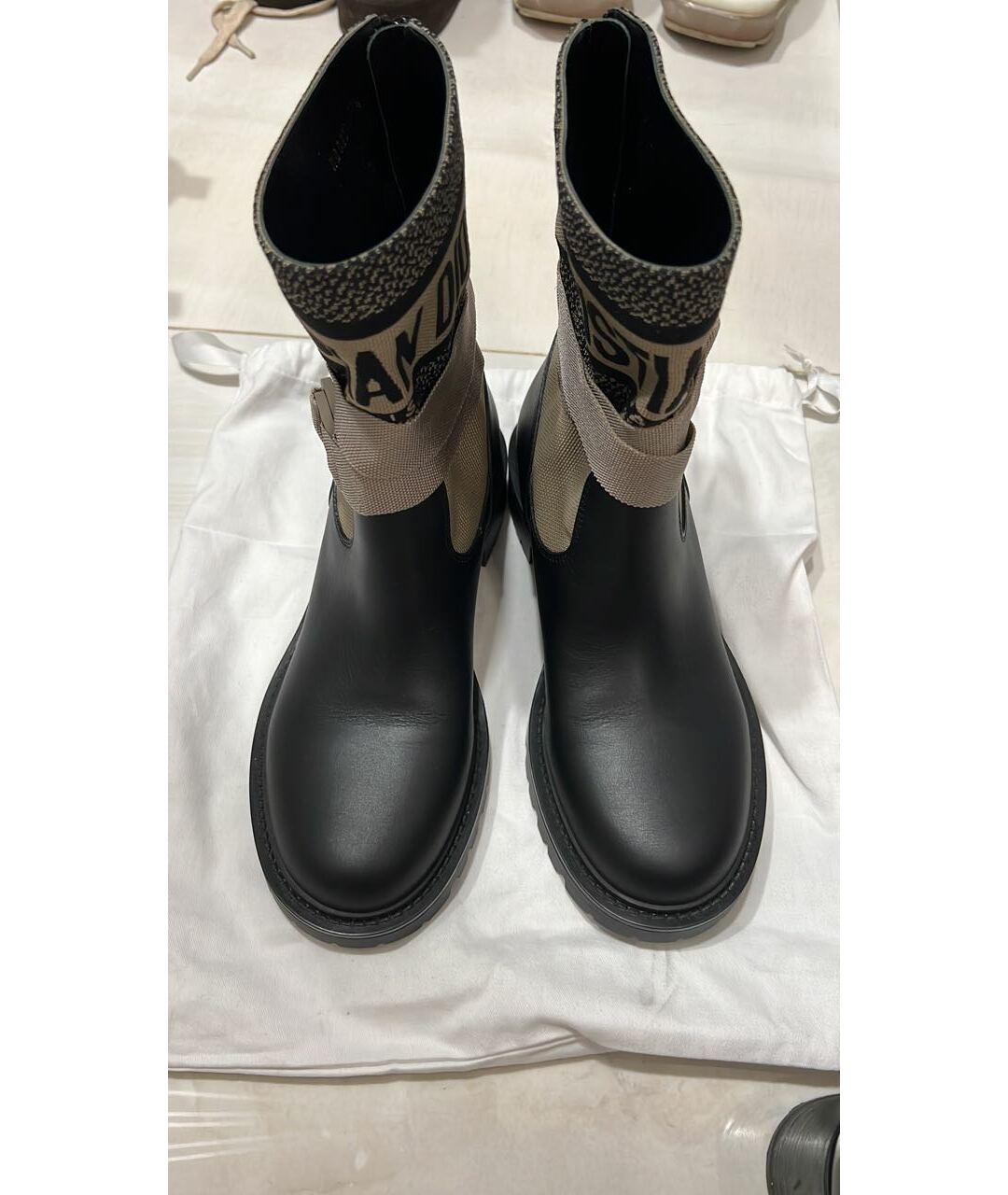 CHRISTIAN DIOR Черные кожаные ботинки, фото 2