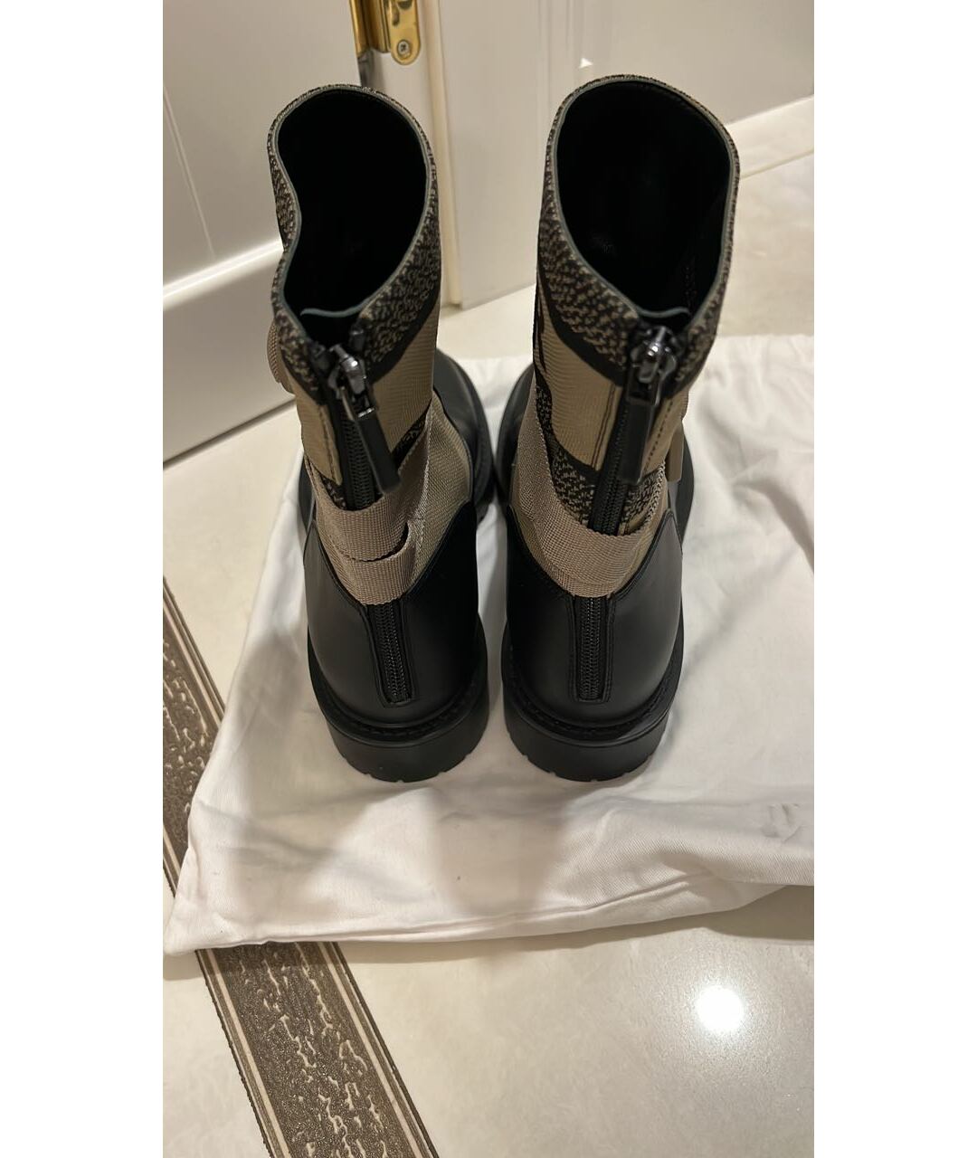 CHRISTIAN DIOR Черные кожаные ботинки, фото 3