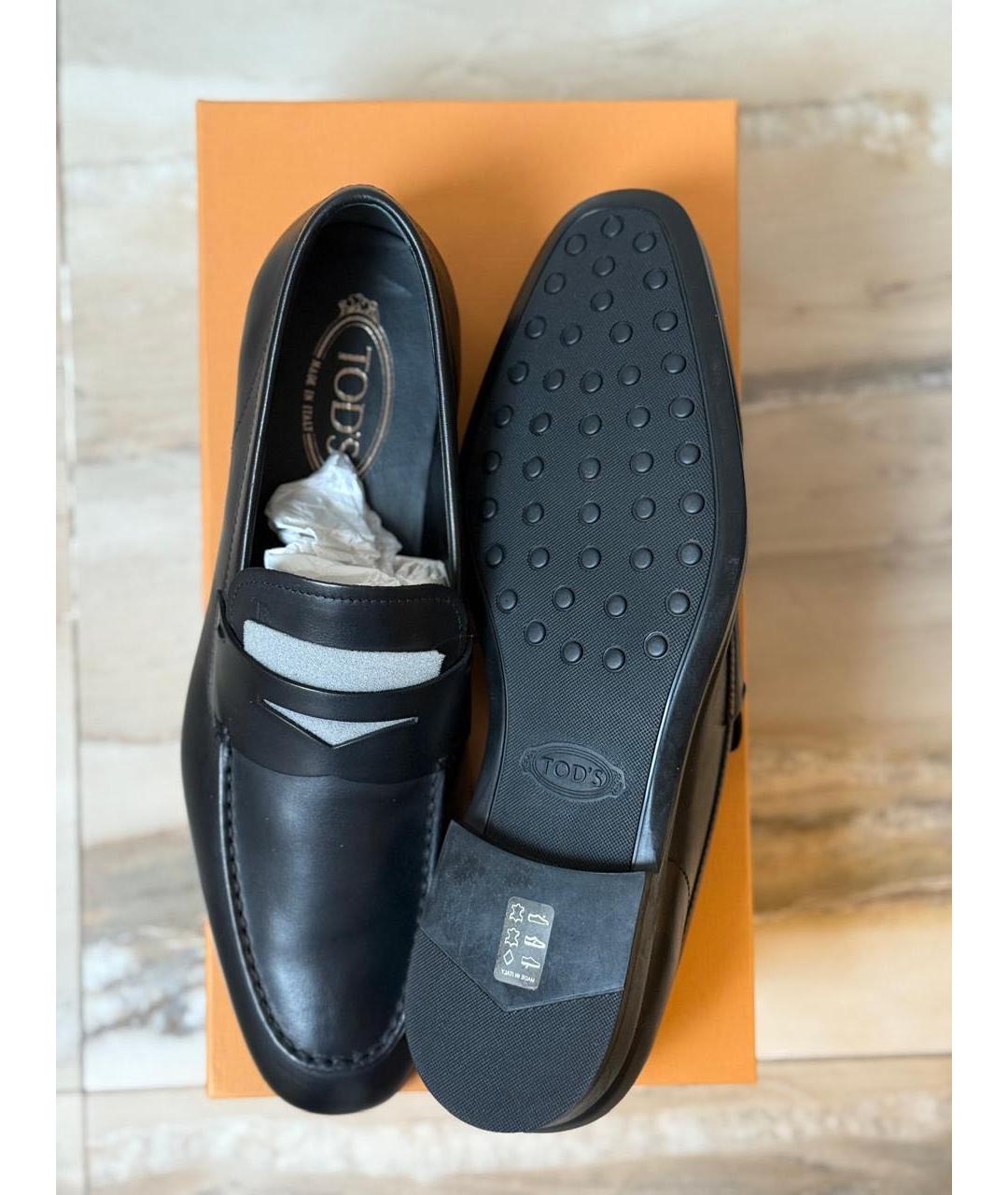 TOD'S Черные кожаные лоферы, фото 5