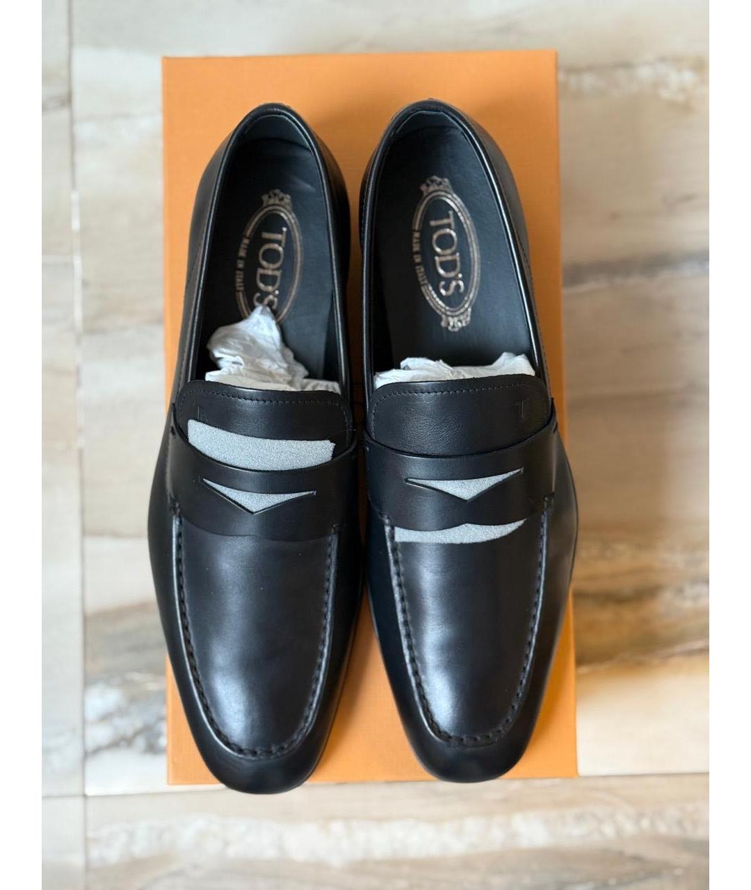 TOD'S Черные кожаные лоферы, фото 3