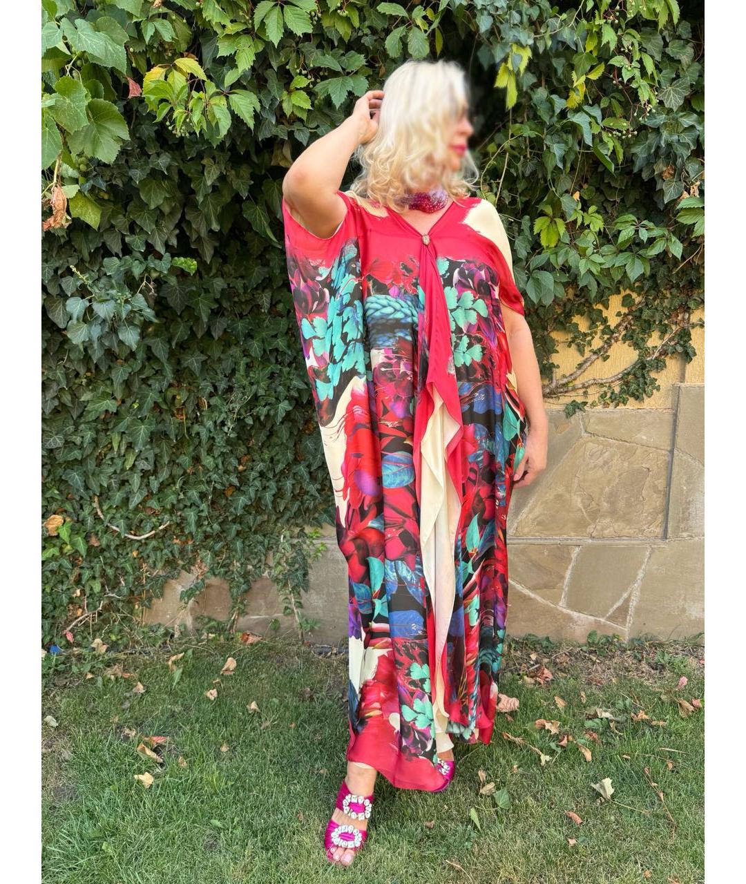 ROBERTO CAVALLI Красное шелковое вечернее платье, фото 2