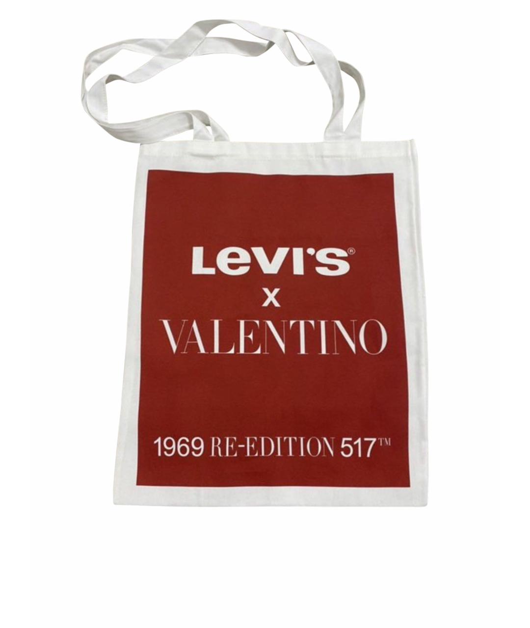 VALENTINO Белая хлопковая пляжная сумка, фото 1