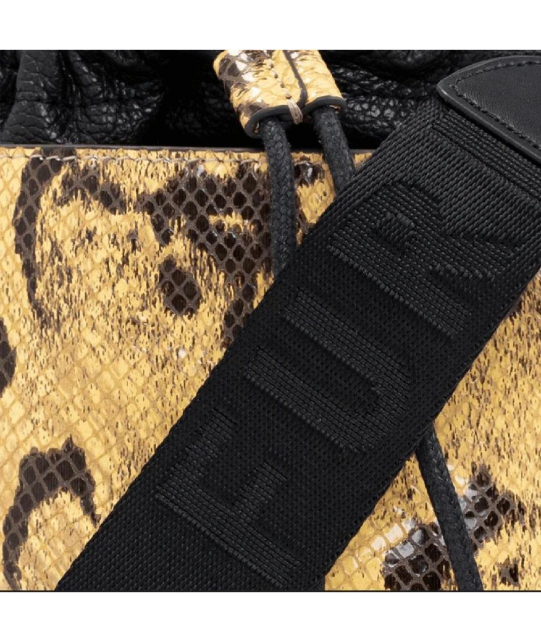 FURLA Желтая кожаная сумка тоут, фото 4