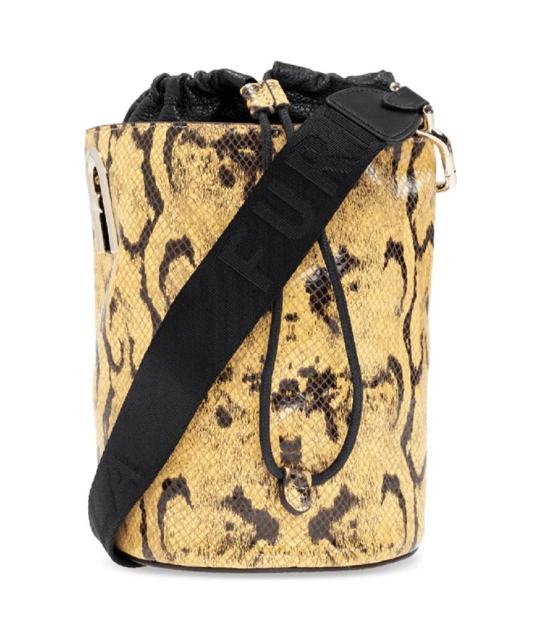 FURLA Желтая кожаная сумка тоут, фото 1