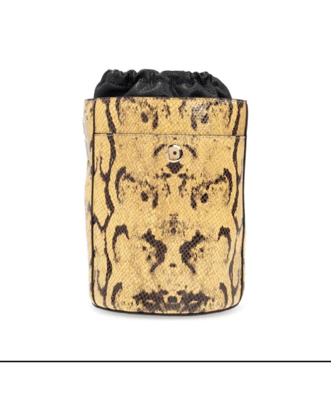 FURLA Желтая кожаная сумка тоут, фото 2
