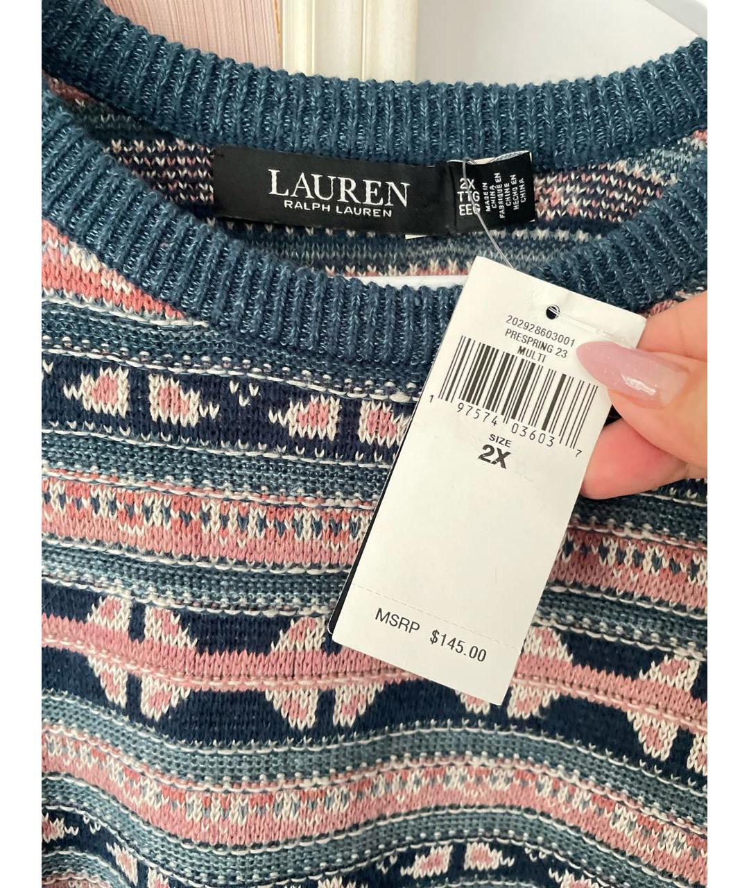 RALPH LAUREN Мульти льняной джемпер / свитер, фото 4